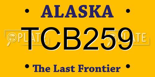 TCB259 Alaska License Plate