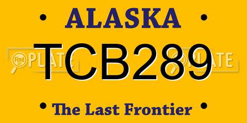 TCB289 Alaska License Plate