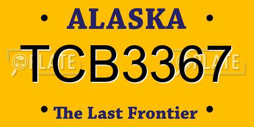 TCB3367 Alaska License Plate