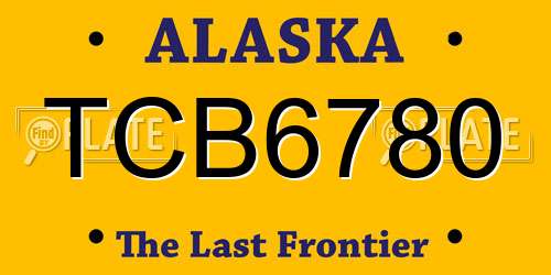 TCB6780 Alaska License Plate