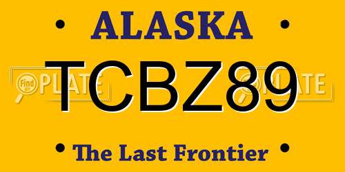 TCBZ89 Alaska License Plate