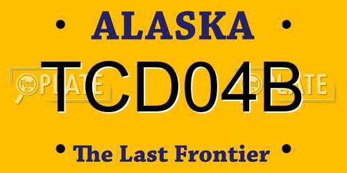 TCD04B Alaska License Plate