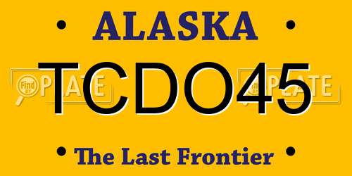 TCDO45 Alaska License Plate