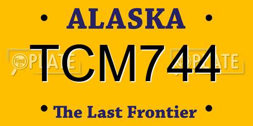 TCM744 Alaska License Plate