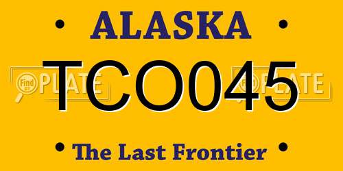 TCO045 Alaska License Plate
