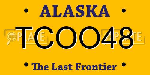 TCOO48 Alaska License Plate