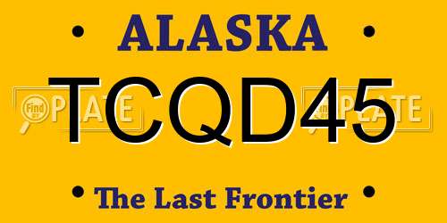 TCQD45 Alaska License Plate