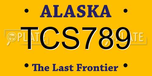 TCS789 Alaska License Plate
