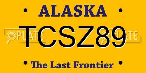 TCSZ89 Alaska License Plate