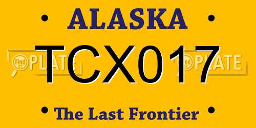 TCX017 Alaska License Plate