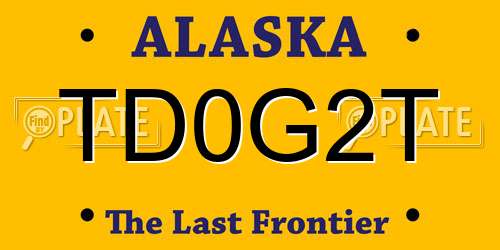 TD0G2T Alaska License Plate