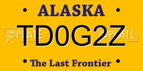 TD0G2Z Alaska License Plate