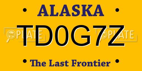 TD0G7Z Alaska License Plate