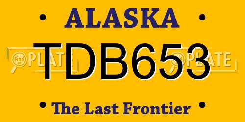 TDB653 Alaska License Plate