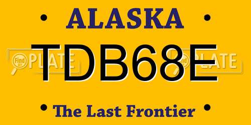TDB68E Alaska License Plate