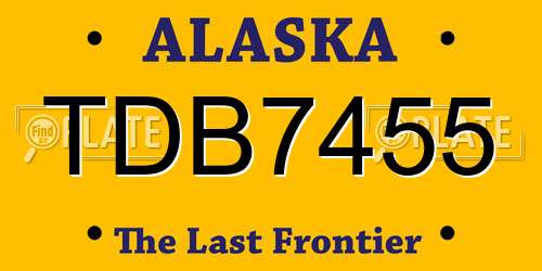 TDB7455 Alaska License Plate