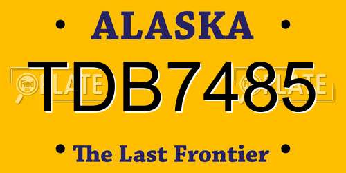 TDB7485 Alaska License Plate
