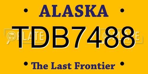 TDB7488 Alaska License Plate