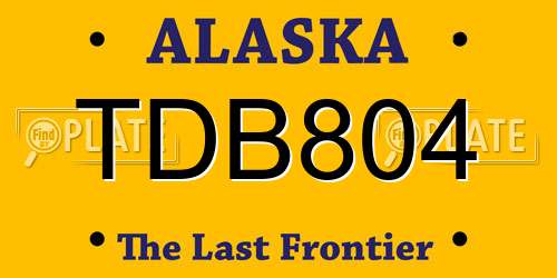 TDB804 Alaska License Plate