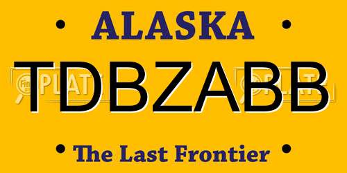 TDBZABB Alaska License Plate