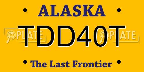 TDD40T Alaska License Plate