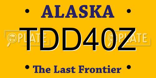 TDD40Z Alaska License Plate
