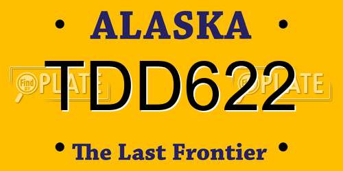 TDD622 Alaska License Plate