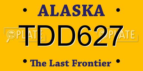 TDD627 Alaska License Plate