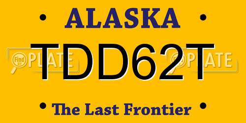 TDD62T Alaska License Plate