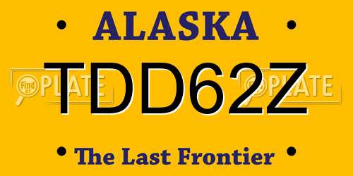 TDD62Z Alaska License Plate
