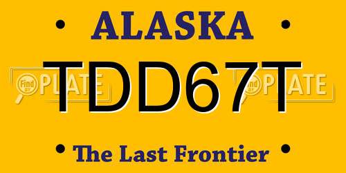 TDD67T Alaska License Plate