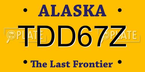 TDD67Z Alaska License Plate