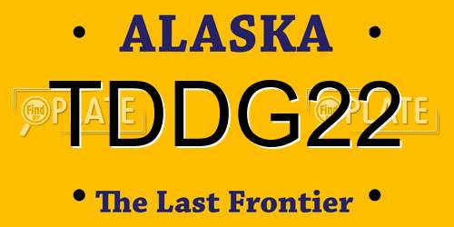 TDDG22 Alaska License Plate