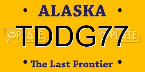 TDDG77 Alaska License Plate