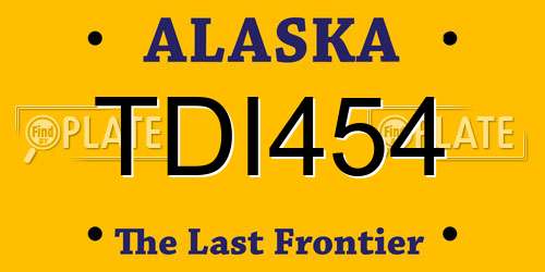 TDI454 Alaska License Plate