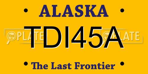 TDI45A Alaska License Plate