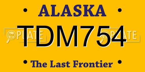 TDM754 Alaska License Plate
