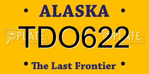 TDO622 Alaska License Plate