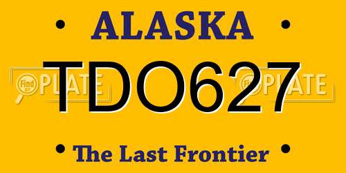 TDO627 Alaska License Plate