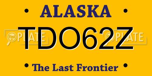 TDO62Z Alaska License Plate