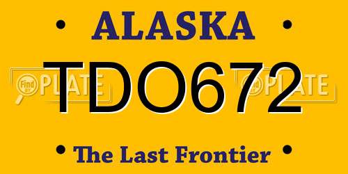 TDO672 Alaska License Plate