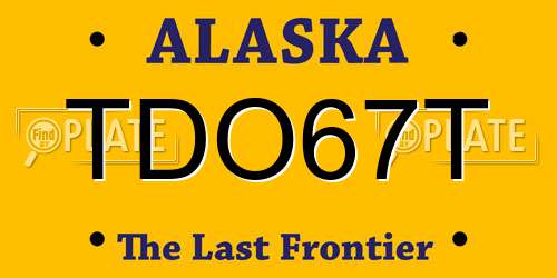 TDO67T Alaska License Plate