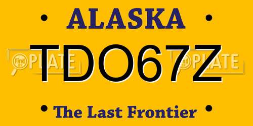 TDO67Z Alaska License Plate