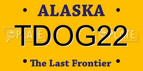 TDOG22 Alaska License Plate