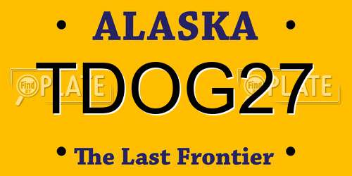 TDOG27 Alaska License Plate