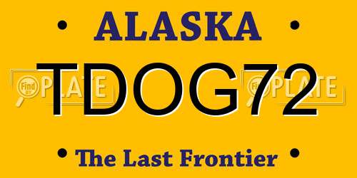 TDOG72 Alaska License Plate