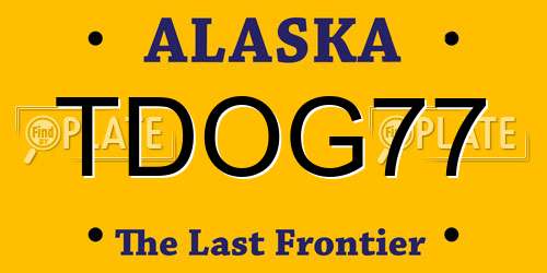 TDOG77 Alaska License Plate