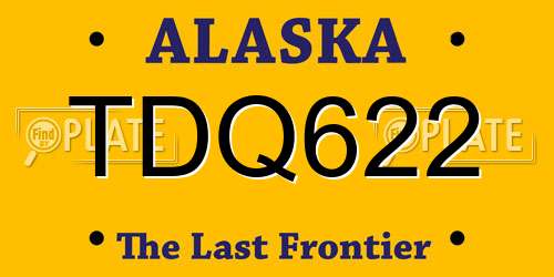 TDQ622 Alaska License Plate
