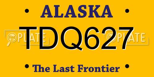 TDQ627 Alaska License Plate