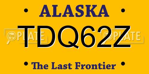 TDQ62Z Alaska License Plate